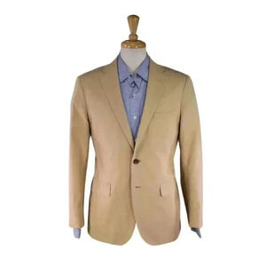 Khaki Surplus Military Solid Khaki Tan Cotton 2-Btn Blazer Jacket 38S